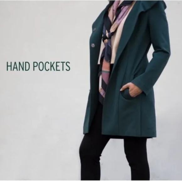 Betabrand All Day Coat Asymmetrical Hooded Longline Size Medium Allday Forest